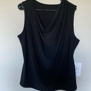 👚3/$20 SLEEVELESS Black drape cowl neck BLOUSE